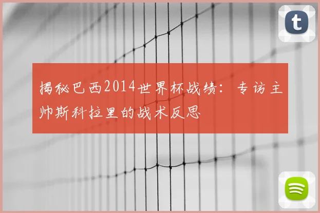 揭秘巴西2014世界杯战绩:专访主帅斯科拉里的战术反思